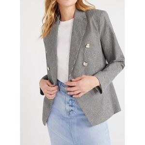 Free Assembly Womens Double Breasted Blazer Gingham Size L (12-14)